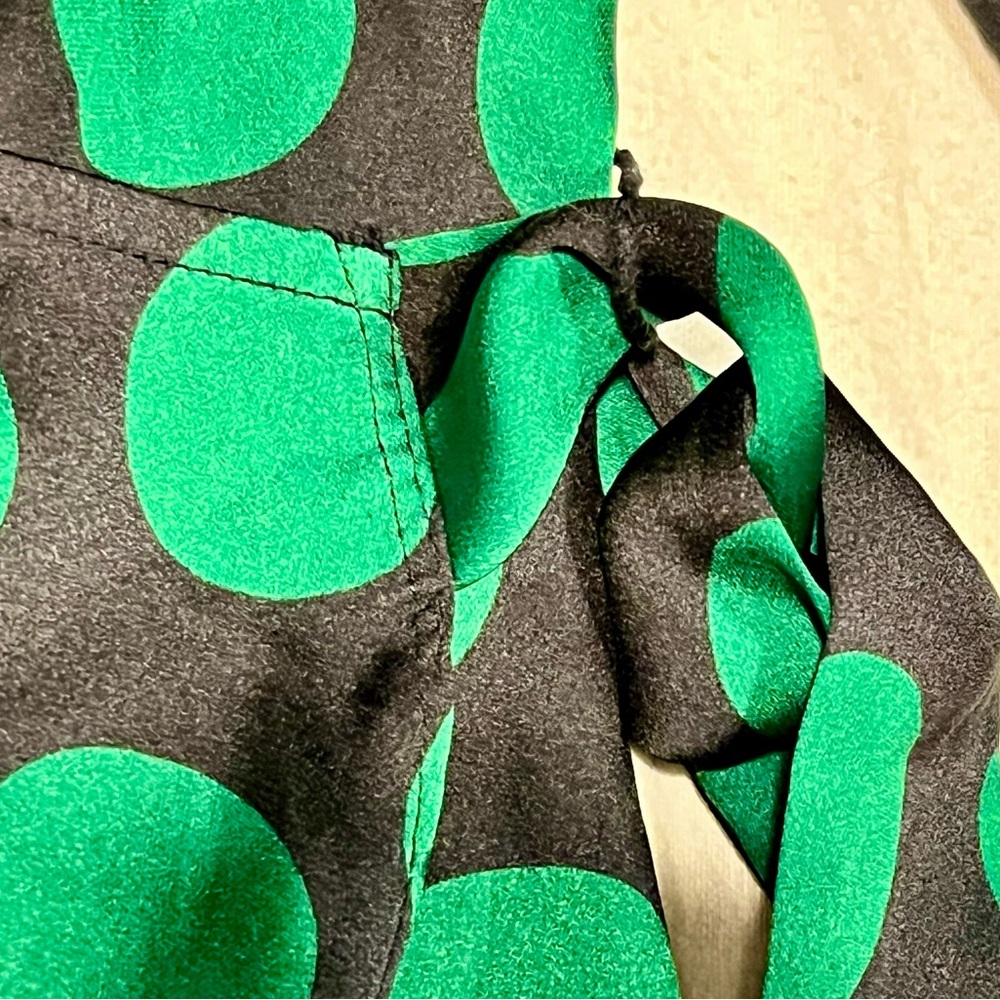 INC Green Polka Dot Wrap Top Size L - Picture 4 of 6